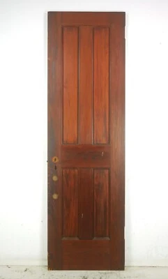 Puerta de paso vintage de 4 paneles de castaño 79,625 x 23,875 pulgadas Foto 1 de 4