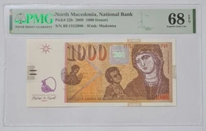 2009 NORTH MACEDONIA 1000 Denari PMG68 EPQ SUPERB GEM UNC {P-22b} - Picture 1 of 4