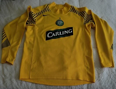 Camiseta deportiva Nike CARLING Celtic Football Club amarilla negra a rayas manga larga mediana Foto 1 de 4