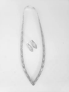 Vintage Sterling Silver Necklace and Earrings Set - Picture 1 of 8