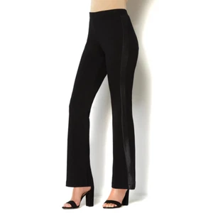 IMAN Platinum Bootcut Stretch Ponte Hose mit Smoking Streifen 622885-J - Bild 1 von 7