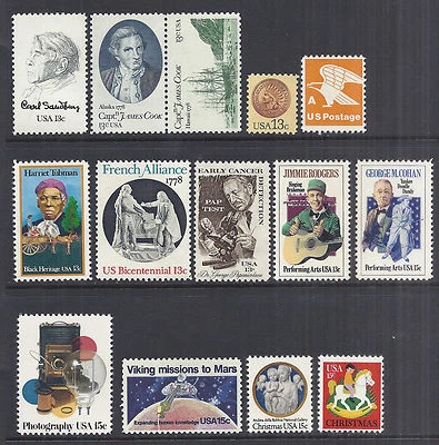 US 1978 Commemorative Year Set of 27 + 1735 A Rate Definitive, 1731-1769, MNH - Image 1 of 2