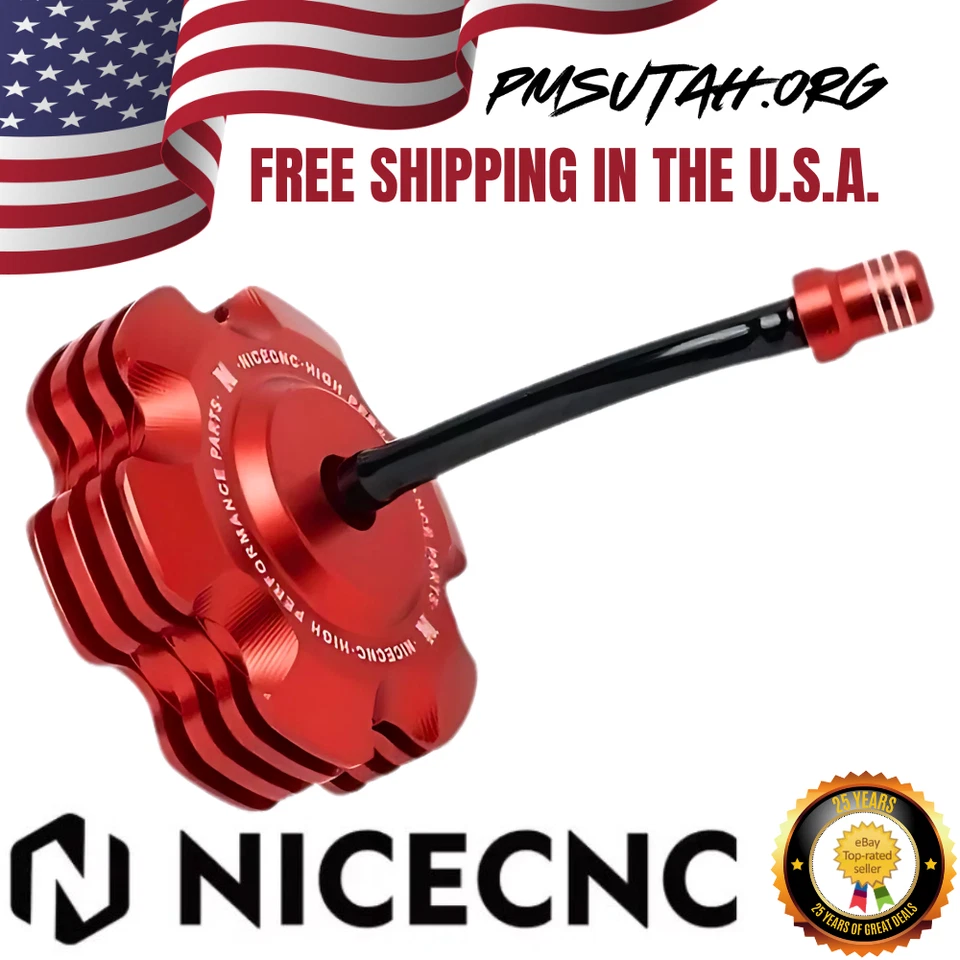 CNC Gas Cap 1996–2001 Yamaha YZ125 YZ 125 Petrol Fuel Tank Lid Aluminum Red - Image 1 of 4