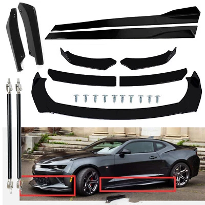 Front Bumper Rear Lip For Chevrolet Camaro Spoiler Splitter Side Skirt Glossy - Изображение 1 из 4
