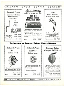Cyclegram Fahrradteile Zubehör & Werkzeug 1940 Prospekte Chicago Cycle Supply - Bild 1 von 6