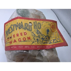 Vintage US Metal Toy Westward Ho Covered Wagon 49 Cent Store NOS - Picture 1 of 3