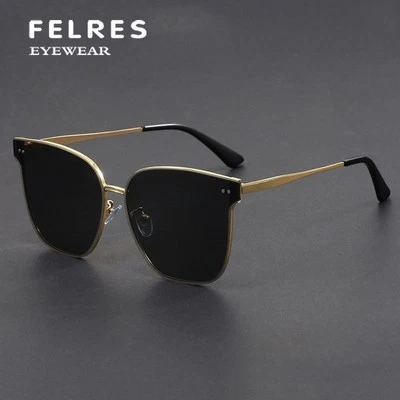 Gafas de sol unisex de metal ojo de gato moda ocio viajes conducción UV400  Foto 1 de 4