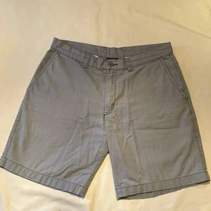 Vintage Patagonia Size 33 Flat Front Shorts Organic Cotton Light Blue / Greyish - Picture 1 of 17