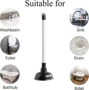 Großer leistungsstarker Badezimmer Kolben Haus Waschbecken Dusche Rohr Schwerlast Abfluss Entsperren - Bild 1 von 8