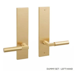 New Satin Brass Tolland Solid Brass Dummy Entrance Set with Lever Handle - Left - Picture 1 of 1