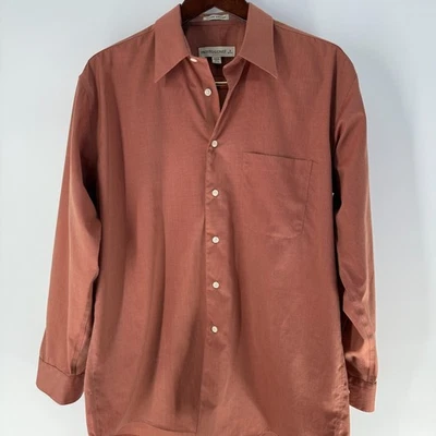 Pronto Uomo Long Sleeve Button Up Non Iron Dress Shirt Rust Orange Size 16 32/33 - Image 1 of 4