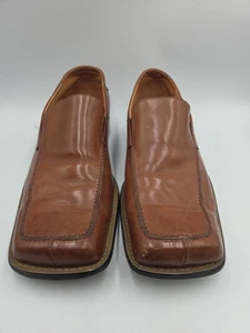 LA Milano Herren Slipper Schuhe Niedrig Eckige Zehe Braun Leder Größe 10,5 - Bild 1 von 7