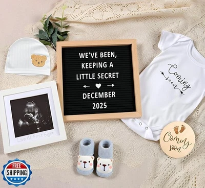 Anuncio de embarazo, conjunto de ideas de anuncios de bebé incluye boa de anuncio Foto 1 de 4