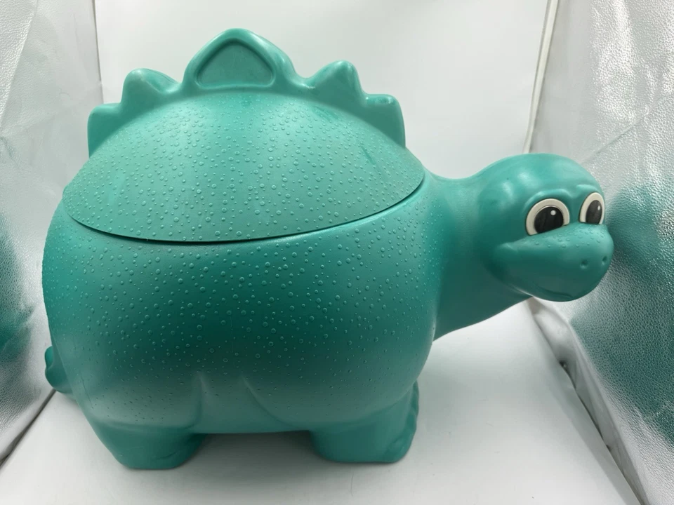 🌟Caja de juguetes vintage de dinosaurio de goma verde azulado para niños en interiores y exteriores 🌟 Foto 1 de 4