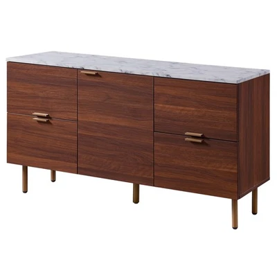 Aparador Teamson Home Ashton 48" com tampo de mesa de mármore falso - Imagem 1 de 4