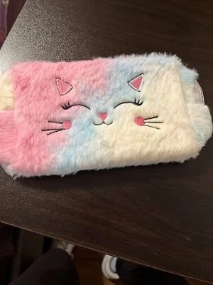 Bolsa de cosméticos de gato peludo sintético Foto 1 de 4