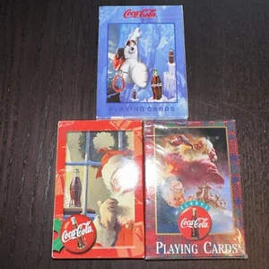 Vintage Weihnachten Dose Coca Cola Spielkarten Werbespiele (1 Siegel, 2 offen) - Bild 1 von 1
