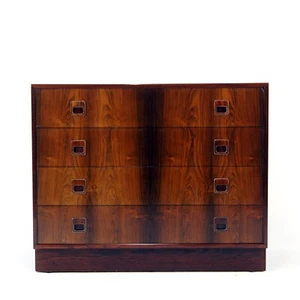 Retro Vintage Danish Low Wide Boy Chest of Drawers Mid Century 1960s Rosewood - Picture 1 of 1