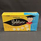 Vintage Yahtzee 1956 ES Lowe Complete Game W/ Box, Score Pads, Cup, Dice, Chips