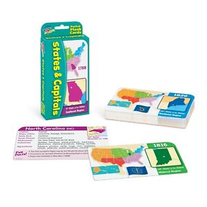Us States Capitals Pocket Flash Cards Geography History Educational Kids Cards