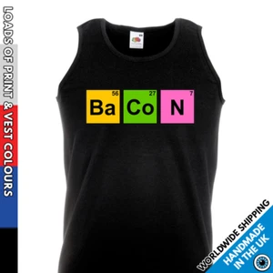 Gilet da uomo bacon scienza ragazzi senza maniche canotta dieta atletica palestra allenamento regalo - Foto 1 di 8