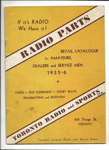 1935/1936 Radioteile Einzelhandelskatalog-Toronto Radio & Sport-Kanada - Bild 1 von 5