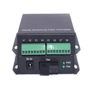 8CH Dry Contact Fiber optic Extender Transmitter and Receiver for Access Control - Picture 1 of 5