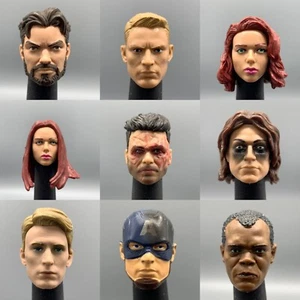 Marvel Legends HEADS ONLY Black Widow Captain America Rogers Winter Hasbro C - Picture 1 of 19