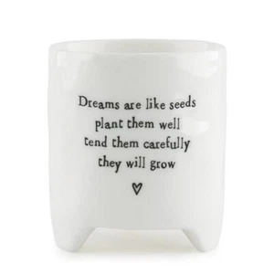 Pequeña maceta de porcelana este de la India jarrón de cactus maceta suculenta sueños blancos - Imagen 1 de 2