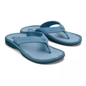 NEW Olukai Women's 'OHANA Trench Blue / Trench Blue Size 6 flip flops sandals - Picture 1 of 2