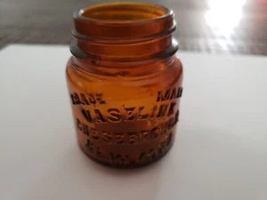 VTG Small Antique brown Vaseline bottle 1918 - 1938 2 3/4" AWESOME VINTAGE FIND - Picture 1 of 3