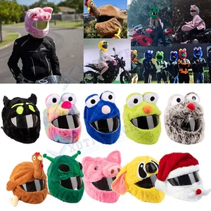 Moto Helmet Protection Headgear Cover Cartoon Plush Halloween Motorcycle Hat,1pc - Picture 1 of 24