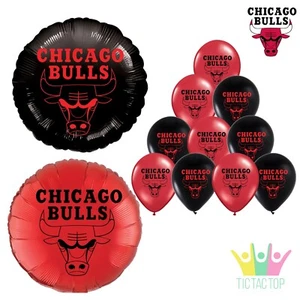 Chicago Bulls Basketball Helium Balloon. Party Lolly Loot Bag Foil Latex Cake - Picture 1 of 5