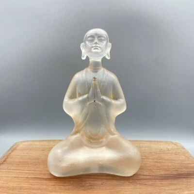 Китайская красивая прозрачная глазурованная резная коллекция статуэток Будды домашний декор - Изображение 1 из 4