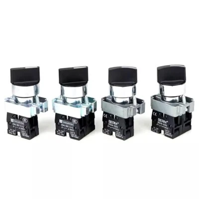 22mm XB2 Button Switch Self Reset/Lock 2/3 Position 1NO/2NO Rotary Switch - Image 1 of 4