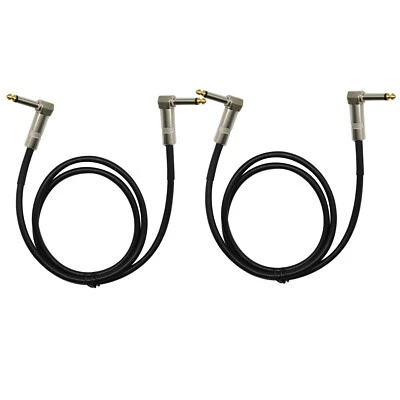 2PC 3ft 1/4 To 1/4 Right Angle Pro Audio Sound Speaker Wire Cable Cord Guitar - Image 1 of 4