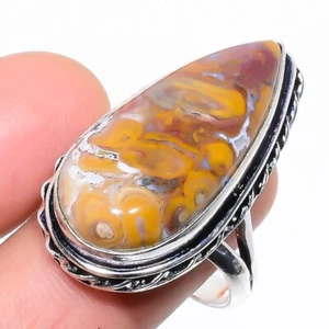 Natural Boulder Opal Gemstone 925 Sterling Silver Ring Size 9.5 J529 - Picture 1 of 6
