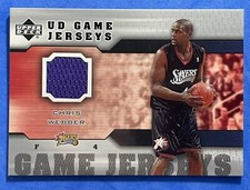 2005-06 Upper Deck UD Game Jerseys Patch Chris Webber GJ-WE 76ers Kings HOF