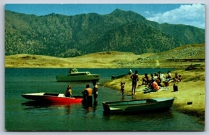 Postcard Chrome Lake Isabella Kern River Valley Rowboats California - Picture 1 of 2