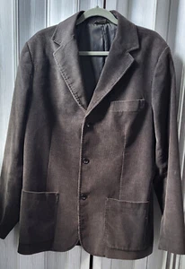Eddie Bauer Corduroy Dk Green Brown Mens 4 Button Blazer Sport Coat Jacket L ** - Picture 1 of 7