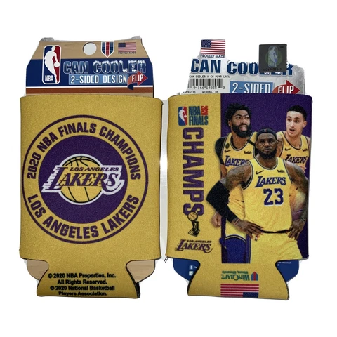 LOS ANGELES LAKERS 2020 NBA CHAMPIONS SET OF 2 CAN KOOZIE COOLER HOLDER Cover