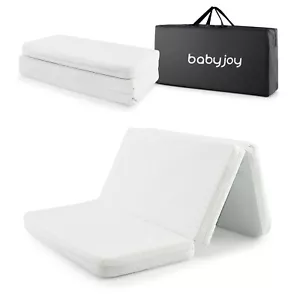 Folding Baby Cot Mattress Portable Travel Foam Infant Mattress w/Carrying Bag - Picture 1 of 8
