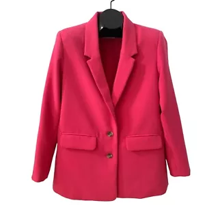 Old Navy Women's Crepe Relaxed Blazer Size Large Flower Trail (Fuscia) Lined - Picture 1 of 11