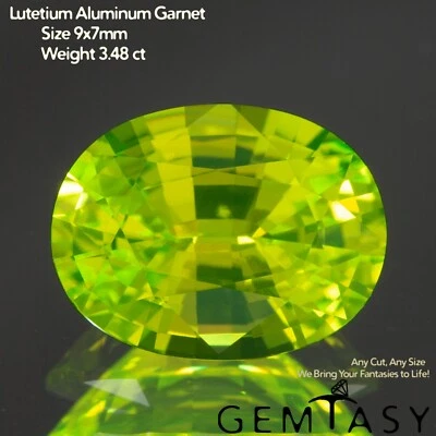 Cut stone - LuAG Neon Czochralski (Pulled) lab grown, facet 9x7mm 3.48-4.59ct - Image 1 of 4