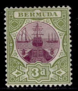 BERMUDA EDVII SG33, 3d magenta y verde salvia, M COMO NUEVO. - Imagen 1 de 1