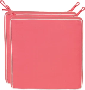 Set Da 2 Cuscini per Sedia 40X40X4 Cm – Idrorepellenti E Antimacchia Con Nastri - Foto 1 di 12