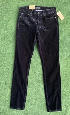 Pantalones de mezclilla para mujer Polo Ralph Lauren talla 29 The Tompkins tiro medio ajustados terciopelo negro Foto 1 de 4