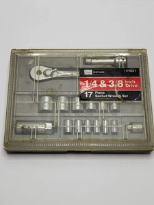 Sears Craftsman 9-44031 Socket Ratchet 16 pc Set 1/4" & 3/8" Standard Drive Used - Picture 1 of 17