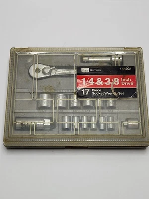 Sears Craftsman 9-44031 Socket Ratchet 16 pc Set 1/4" & 3/8" Standard Drive Used - Image 1 of 4