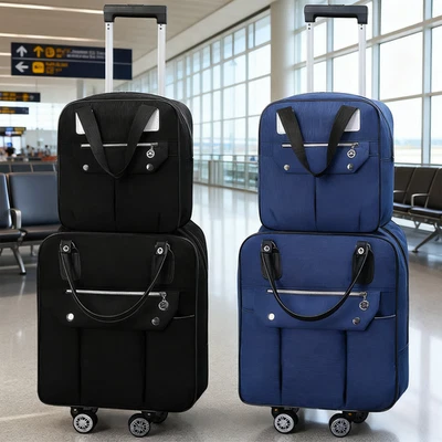 Rolling Duffel Bags Telescopic Handle Travel Bag Versatile Travel Suitcases Set - Image 1 of 4